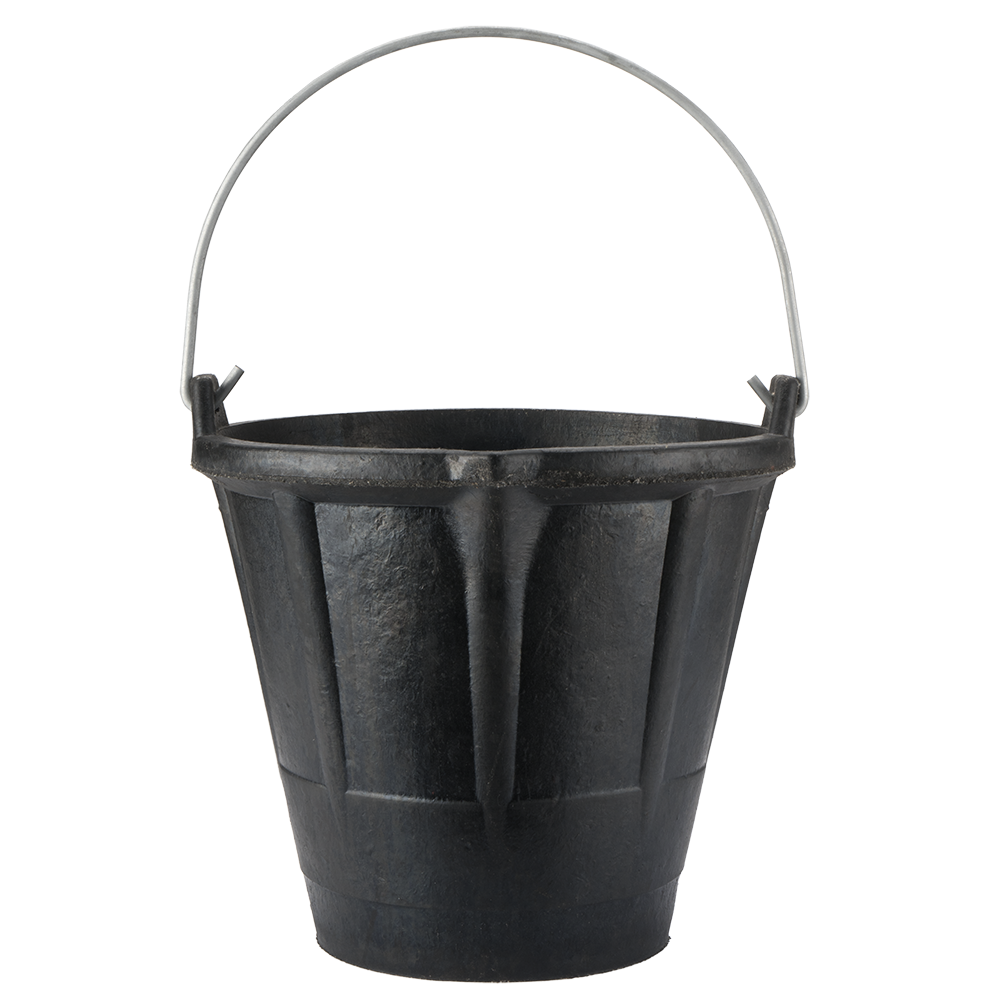 Cubo de caucho industrial Bellota BKCIND12BM vista lateral