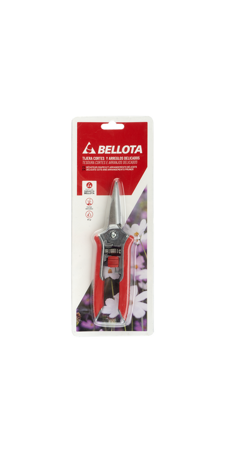 Detalle del cabezal de acero inoxidable de la tijera Bellota 3417