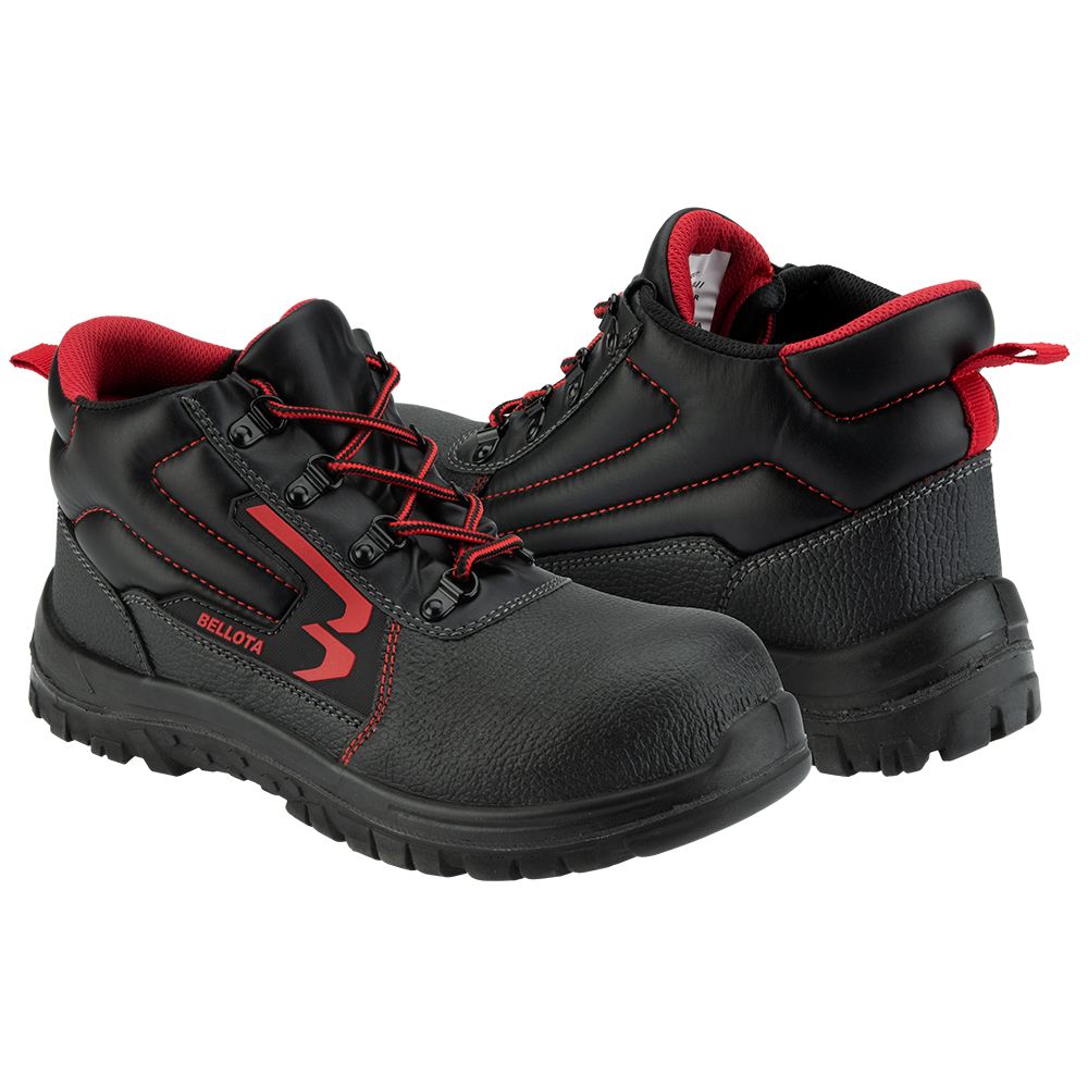 Bota de seguridad Bellota Classic 72300N S3 de piel negra, vista lateral