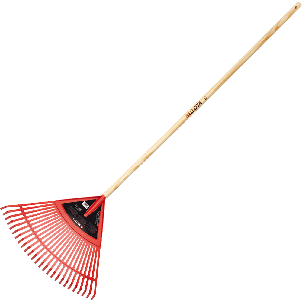 Escoba de plástico Bellota 3034-24CM con mango de madera FSC, vista completa