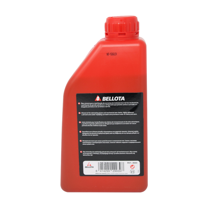 Lubricante para cadenas de motosierra Bellota 3660, bote de 1 litro