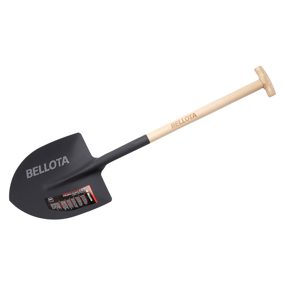 Pala punta Bellota 5501M con mango muleta de madera de haya