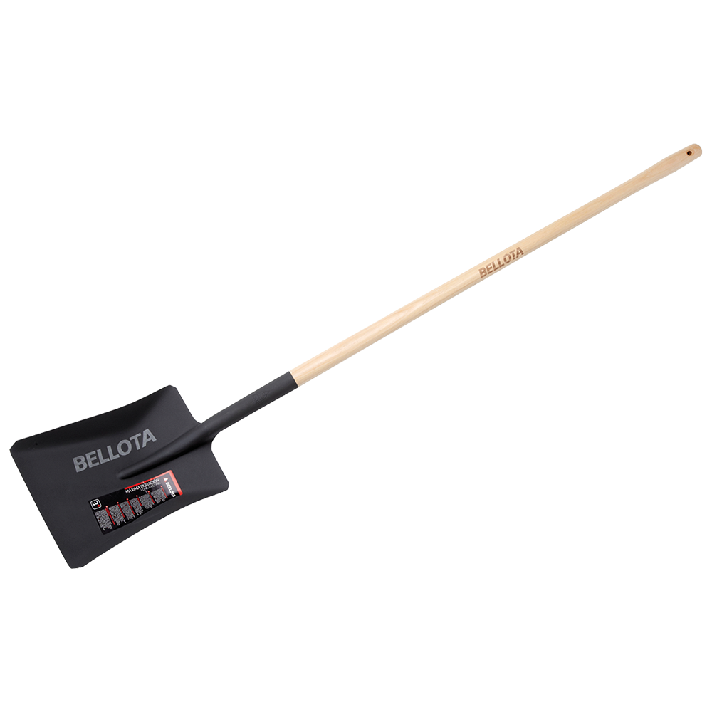 Pala cuadrada Bellota 5502L con mango largo de madera de haya