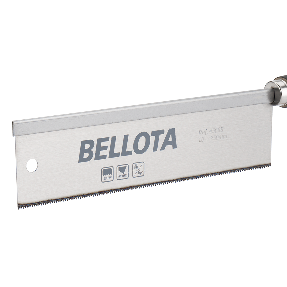 Serrucho de ebanista Bellota 4568S, detalle del dentado fino