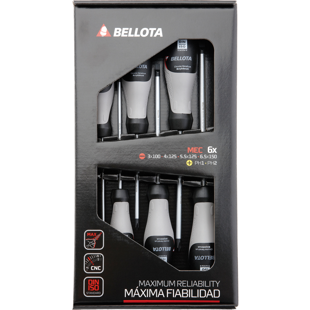 Juego de 6 destornilladores para mecánico Bellota 66292
