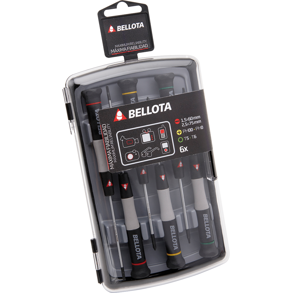 Juego de 6 destornilladores de precisión Bellota 6250J