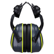 Orejera HV Extreme Ear Defenders Medium Clip-On Metal Free Gris/Amarillo - Portwest PW04