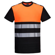 Camiseta PW3 de alta visibilidad, clase 1 Negro/Naranja - Portwest PW311