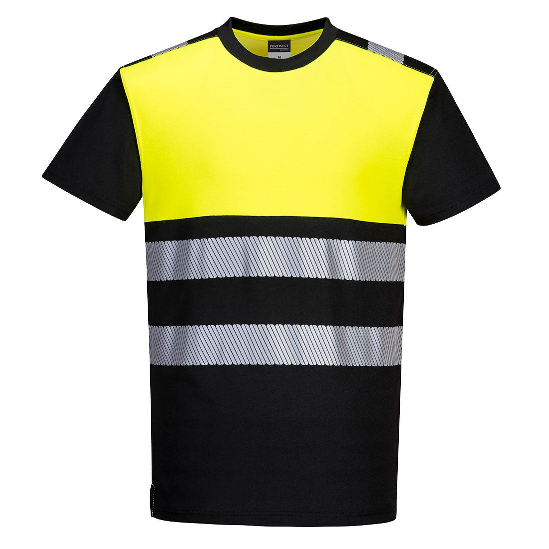 Camiseta PW3 de alta visibilidad, clase 1 Negro/Amarillo - Portwest PW311