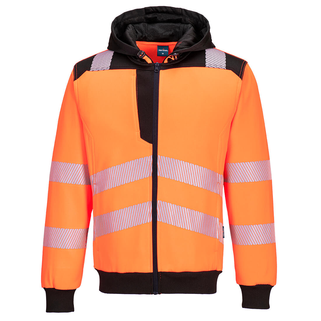 Sweat Haute Visibilité avec Capuche et Fermeture Éclair PW3 Vetonek