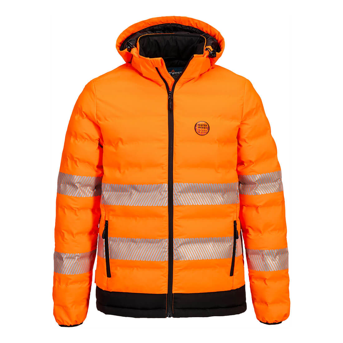 Chaqueta calefactada de alta visibilidad Ultrasonic Heated Tunnel Naranja/Negro - Portwest S548