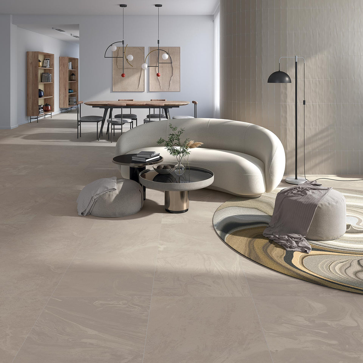 Ambiente con azulejo mate Rapallo Taupe - Vetonek