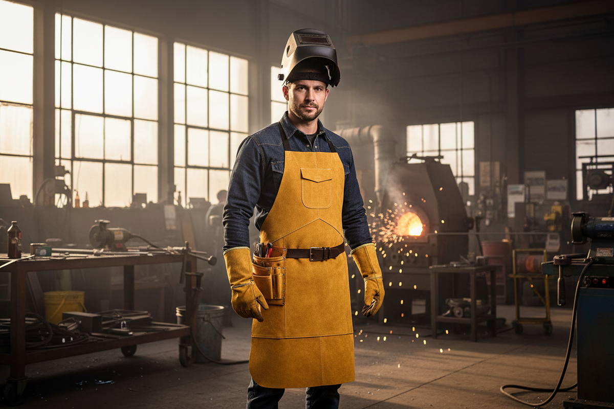 Tablier en cuir premium pour soudure - Protection et durabilité