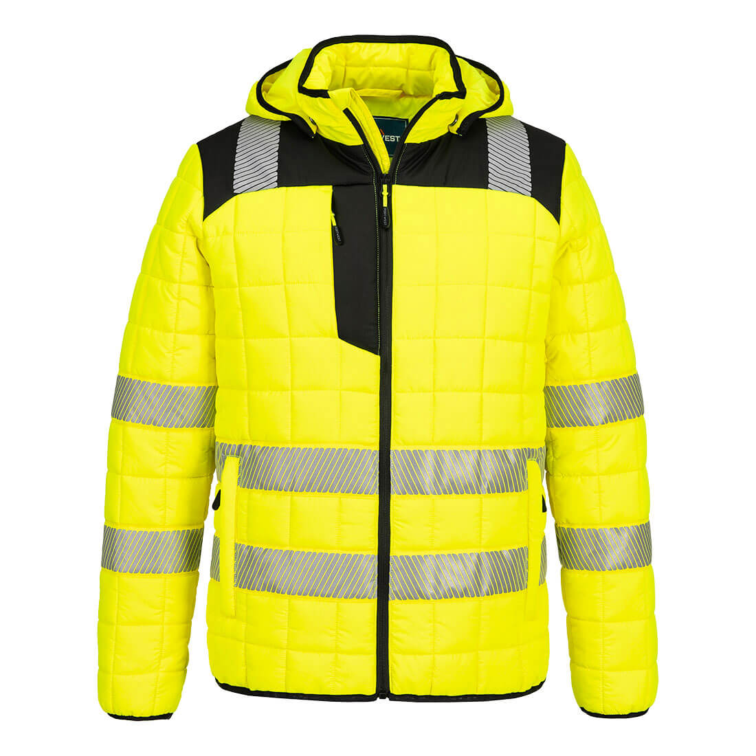 Chaqueta PW3 Hi-Vis Square Baffle Amarillo/Negro - Portwest T165