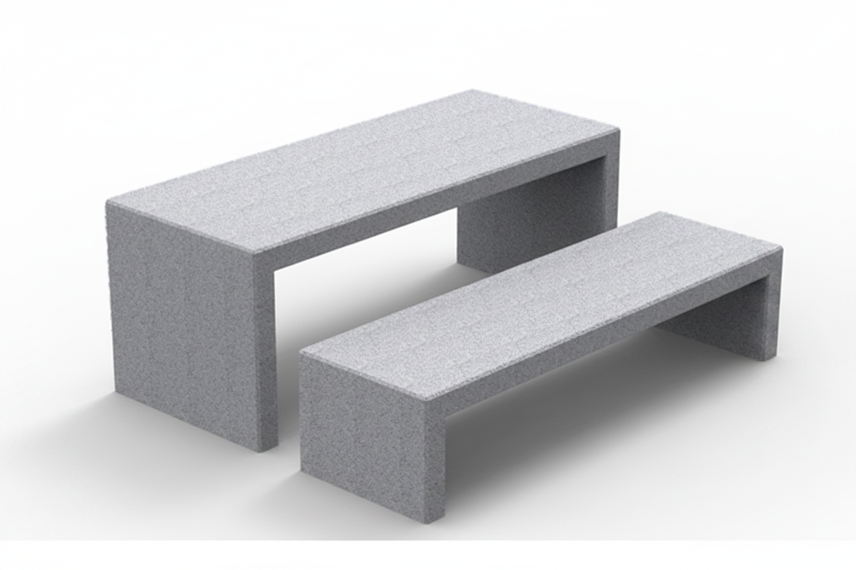 Mesa hormigon KUBE Gris - Vetonek