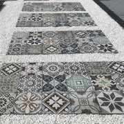 Dalles pour jardin au design en mosaïque de carreaux hydrauliques fabriquées en grès cérame
