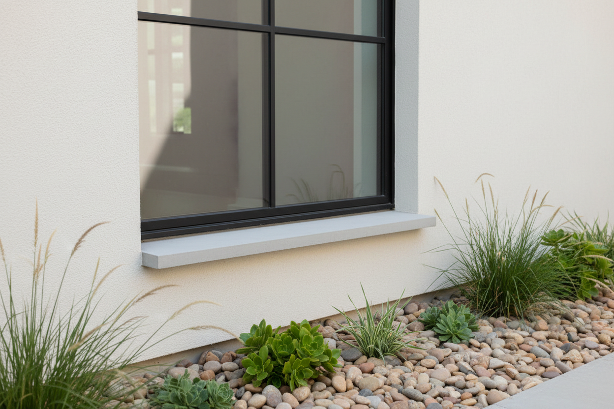 Appui de fenêtre avec larmier plat en béton pour fenêtres