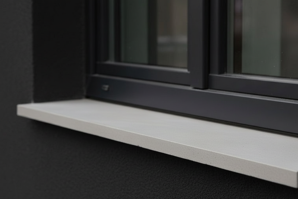 Appui de fenêtre avec larmier plat en béton pour fenêtres