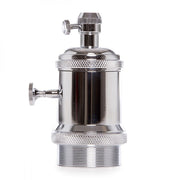 Portalámparas E27 Cobre Baquelita- Interruptor Rotativo, Color Cromo — Vetonek
