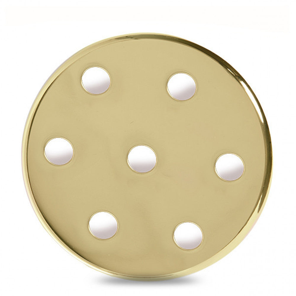 Rosetón Metálico Dorado Ø 100mm - 7 Agujeros — Vetonek (2)