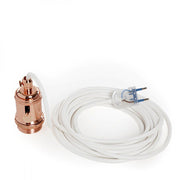 Pendel E27 Cable 5000mm Blanco 3 X 0,75 Portalámparas Interruptor Rotativo Cobre - Jaula - Enchufe — Vetonek (4)