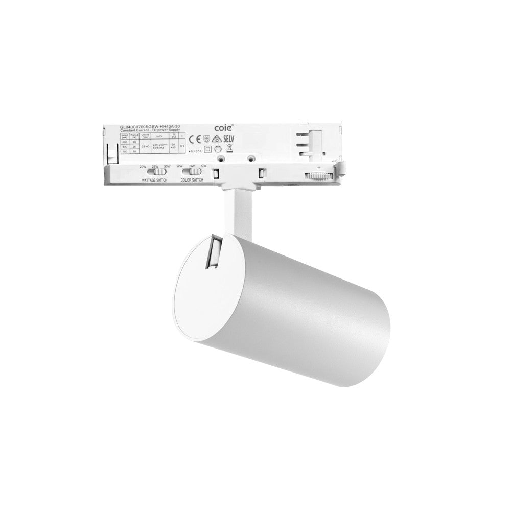 Foco de Carril LED Monofásico Potencia_Temperatura de Color Regulables 20_25_30W 6000_4000_3000K Blanco — Vetonek (2)