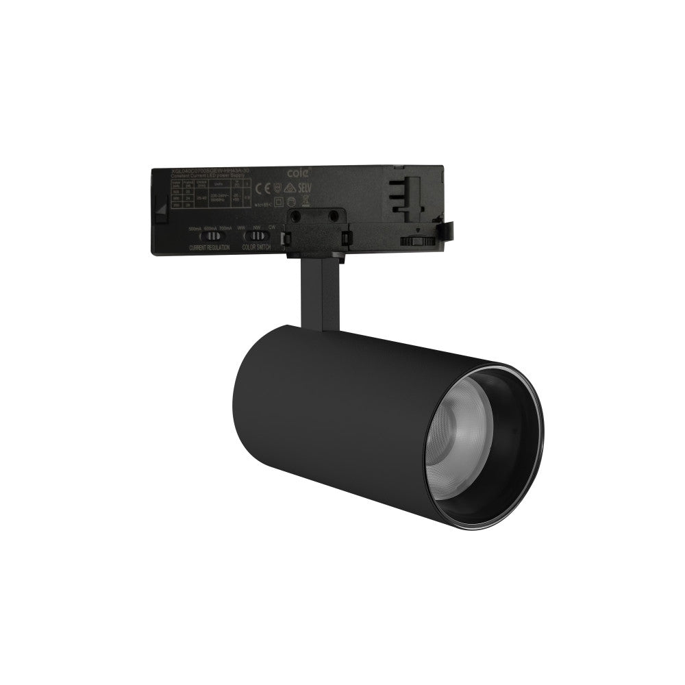 Foco de Carril LED Trifásico Potencia_Temperatura de Color Regulables 20_25_30W 6000_4000_3000K Negro — Vetonek