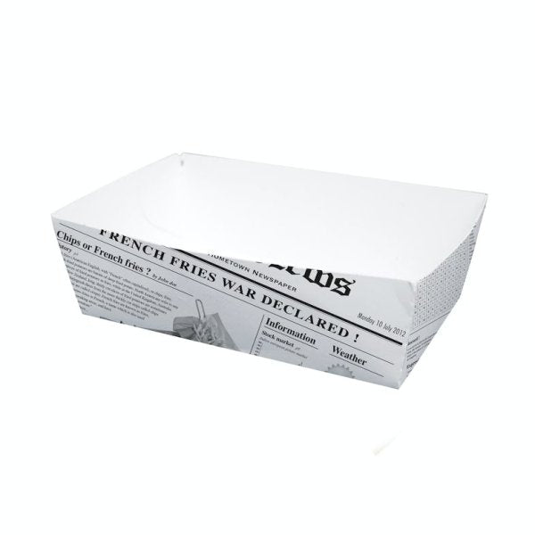 Barqueta de Cartón Diseño Periódico 440 ml - Pack 250 Uds Vetonek