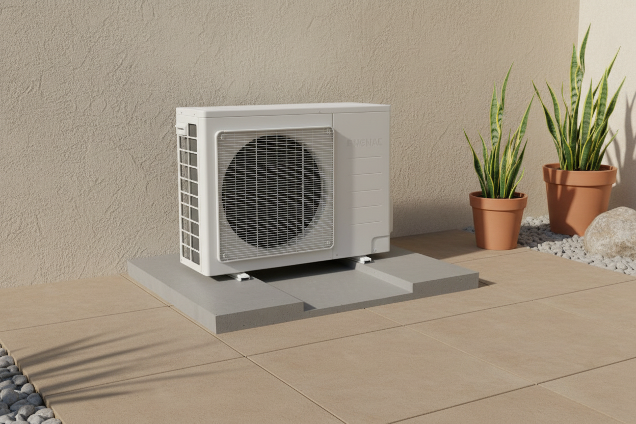 socle en béton-climatisation