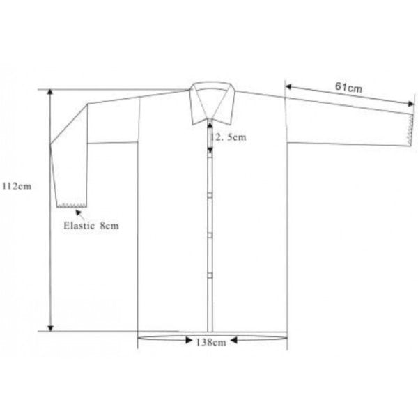 Blouse jetable rouge en polypropylène - Boîte de 50 unités Vetonek