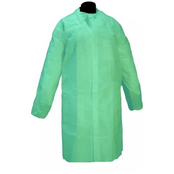 Blouse jetable verte en polypropylène avec fermeture velcro - 50 pcs Vetonek