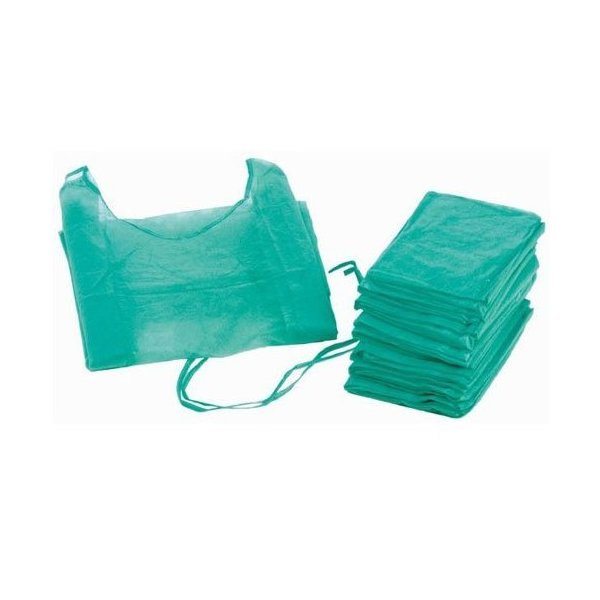 Blouse hospitalière jetable verte avec poignet élastique - 200 unités Vetonek