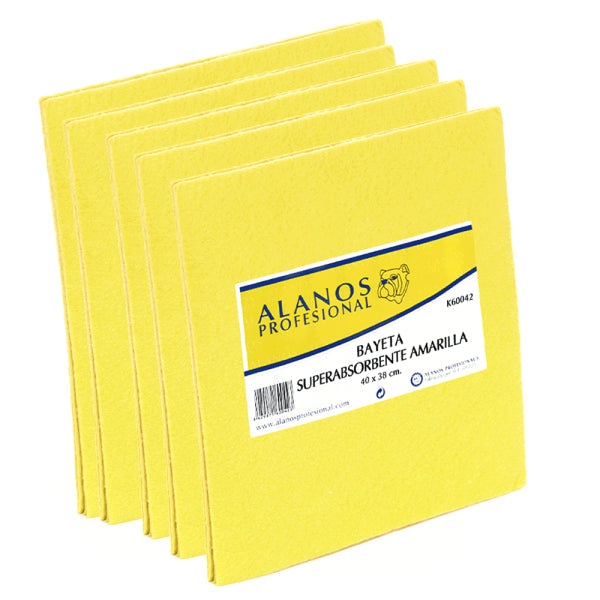 Chiffons jaunes multi-usages 38x40 cm - Lot de 10 unités Vetonek