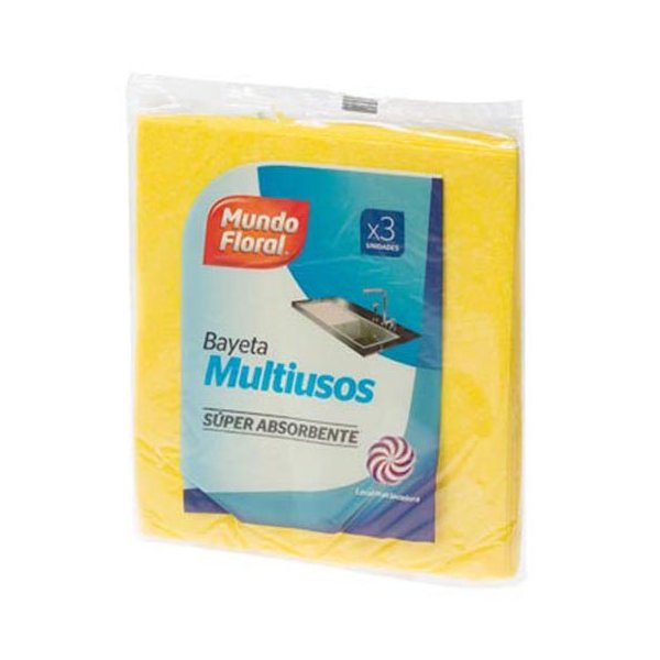 Bayeta amarilla multiusos súper absorbente 35x40cm (45 uds) Vetonek