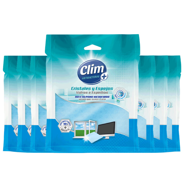 Bayeta de microfibra Clim Antibacterial para cristales y espejos - Pack 15 uds Vetonek