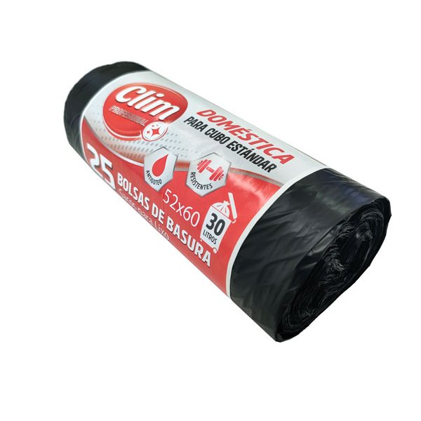 Bolsas de Basura Doméstica Antigoteo 30L - Rollo 25 Uds Vetonek