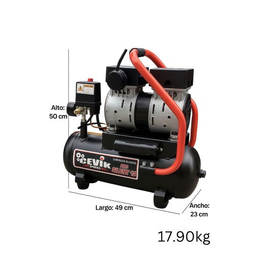 Compresor silencioso sin aceite 12 L Cevik Pro - Vetonek
