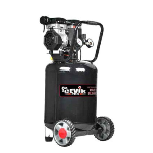 Compresor vertical silencioso sin aceite de 50 L y 1,5 HP Cevik Pro - Vetonek