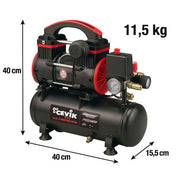 Compresor silencioso sin aceite 6 L Cevik Pro - Vetonek