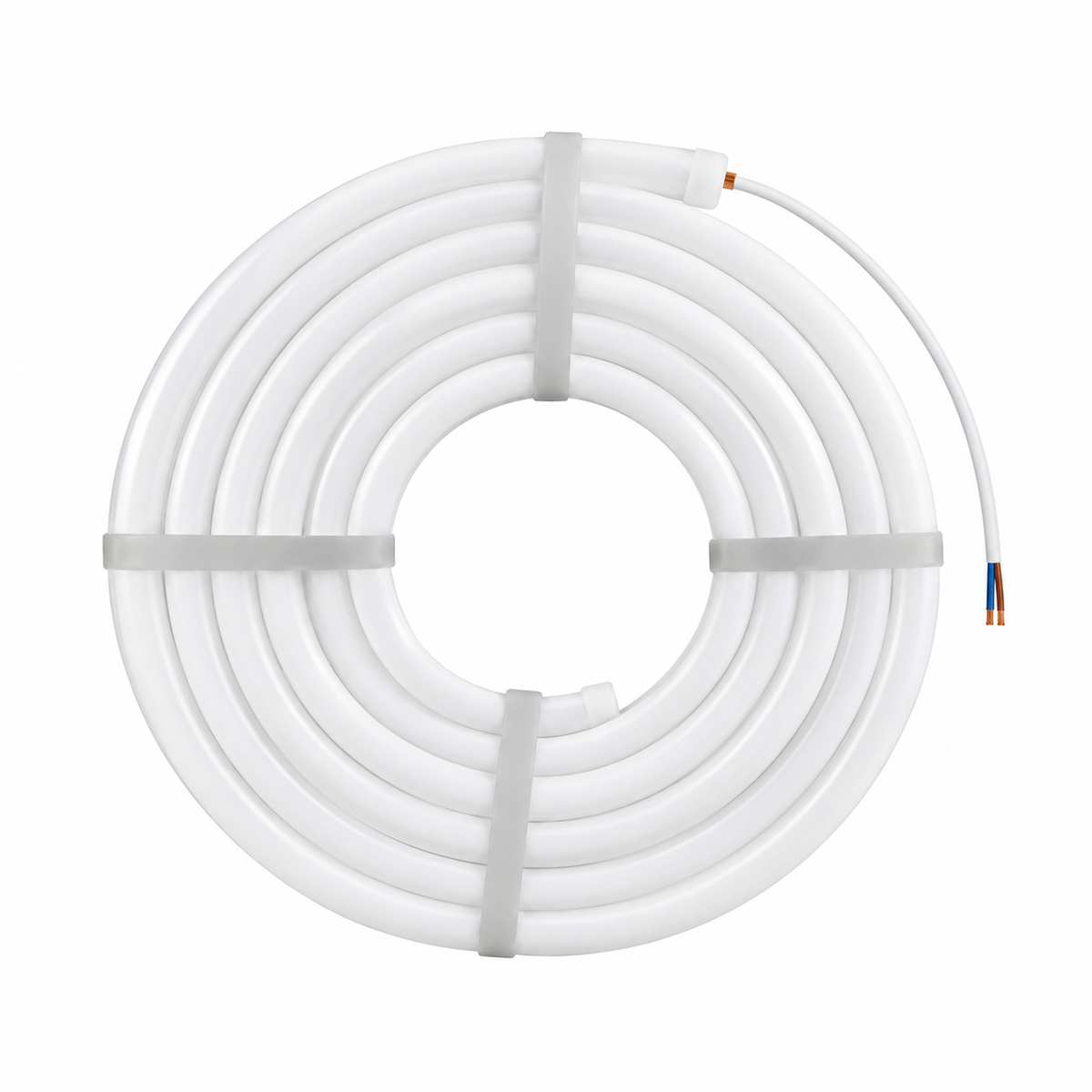 Neón LED flexible circular 220V Vetonek — tramo encendido con luz 360º