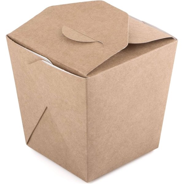 Caja de Cartón Kraft Wok para Pastas y Fideos - 750 ml Vetonek