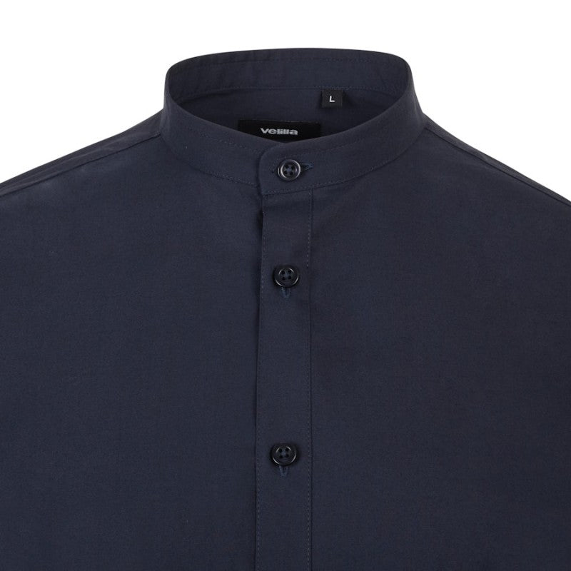 Camisa cuello mao manga larga negra Velilla 405013S - Vetonek