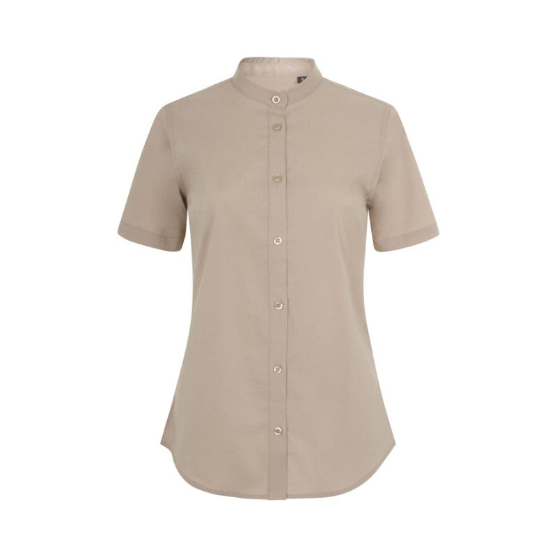 Detalle del cuello tirilla de la camisa de mujer Velilla 405014S - Vetonek