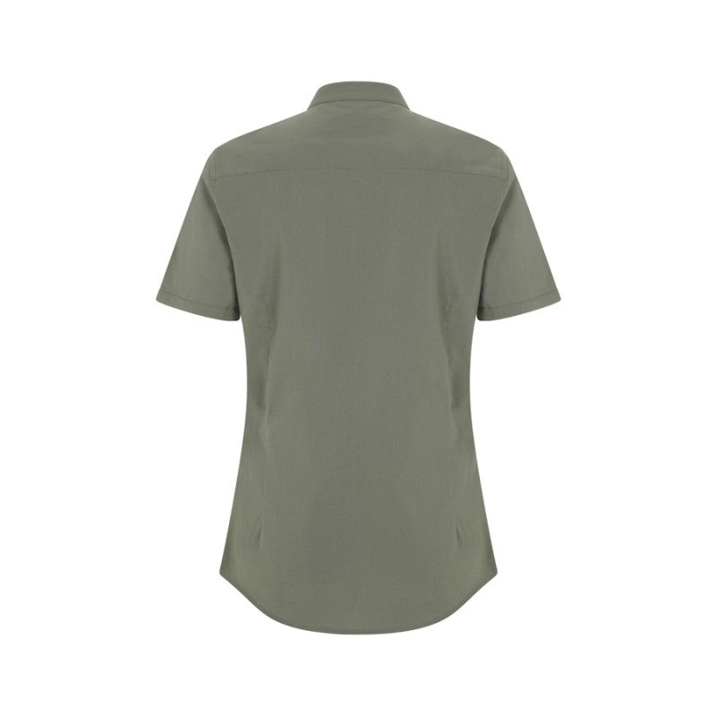Camisa stretch de cuello tirilla y manga corta para mujer Velilla 405014S - Vetonek
