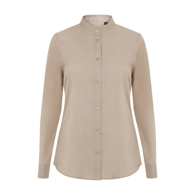 Camisa stretch de cuello tirilla y manga larga para mujer Velilla 405015S - Vetonek