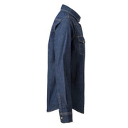 Detalle de tapeta y botonadura de la camisa denim Velilla 405007S - Vetonek