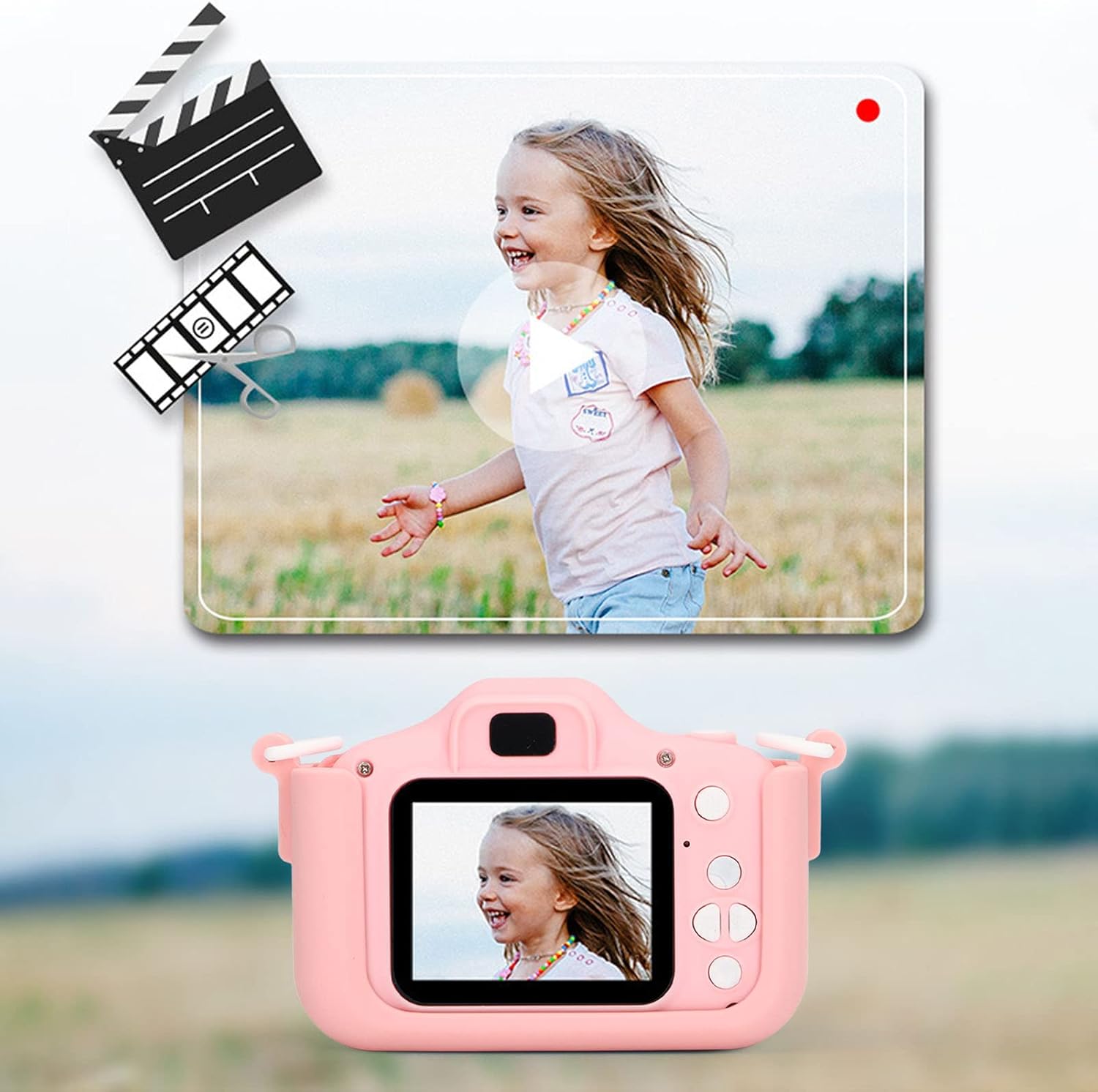 Cámara para Niños 20MP HD 2.0” + Tarjeta 32GB – Azul y Rosa, Compacta y Divertida - Vetonek