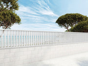 Muro calado con Celosía Ciriñuela de hormigón blanco