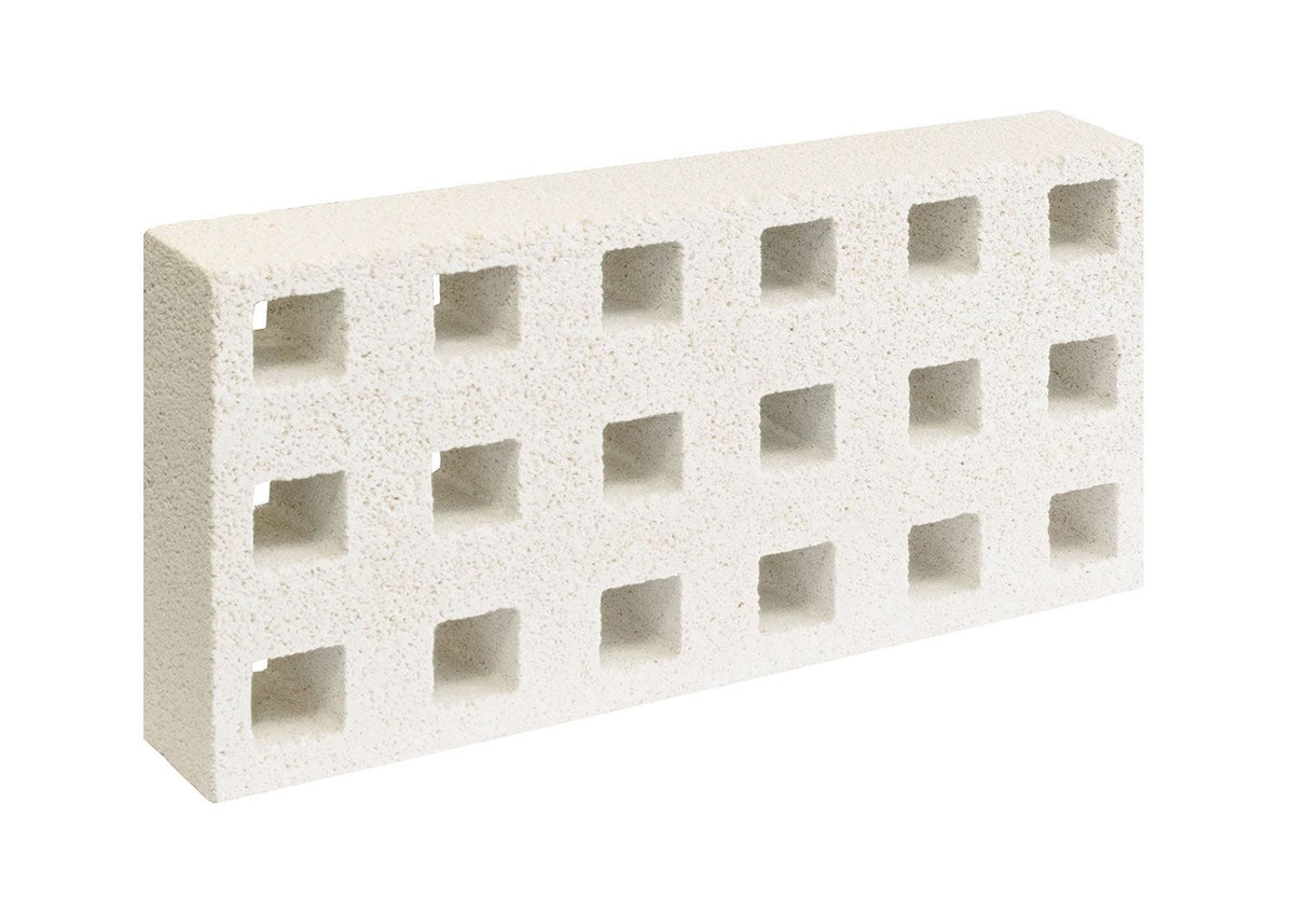 Muro calado con Celosía Rasillo de hormigón blanco