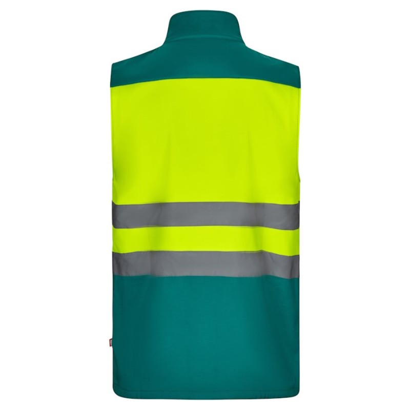 Chaleco soft shell bicolor Velilla 305906 en azul navy y amarillo flúor - Vetonek